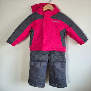 Columbia Baby Snowsuit 2-Piece Set Pink Gray Omni-Shield 6-12 Months Winter Jack